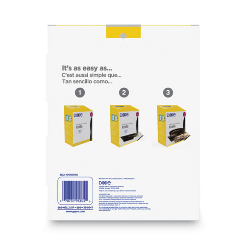 Grab'N Go Wrapped Cutlery, Knife, Plastic, Black, 90/Box