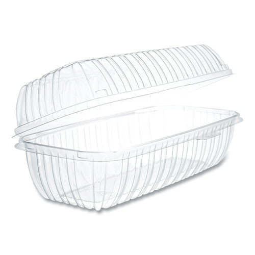 Showtime Clear Hinged Containers, Hoagie Container, 29.9 oz, 5.1 x 9.9 x 3.5, Clear, Plastic, 100/Bag, 2 Bags/Carton