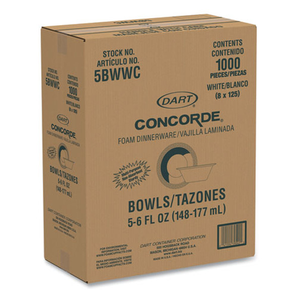 Non-Laminated Foam Dinnerware, Bowl, 5 oz, White, 125/Pack, 8 Packs/Carton Non-Laminated Foam Dinnerware, Bowl, 5 oz, White, 125/Pack, 8 Packs/Carton