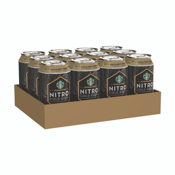 Nitro Cold Brew Coffee, Vanilla Sweet Cream, 9.6 oz Can, 12/Carton