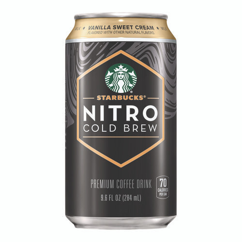 Nitro Cold Brew Coffee, Vanilla Sweet Cream, 9.6 oz Can, 12/Carton
