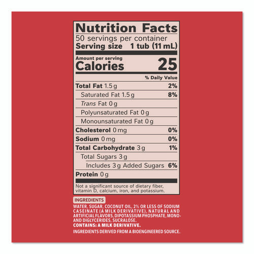 Liquid Coffee Creamer, Peppermint Mocha, 0.38 oz Mini Cups, 50/Box