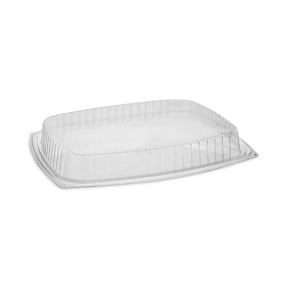 Showcase Deli Container Lid, Dome Lid For 3-Compartment 48/64 oz Containers, 9 x 7.4 x 1, Clear, Plastic, 220/Carton Showcase Deli Container Lid, Dome Lid For 3-Compartment 48/64 oz Containers, 9 x 7.4 x 1, Clear, Plastic, 220/Carton