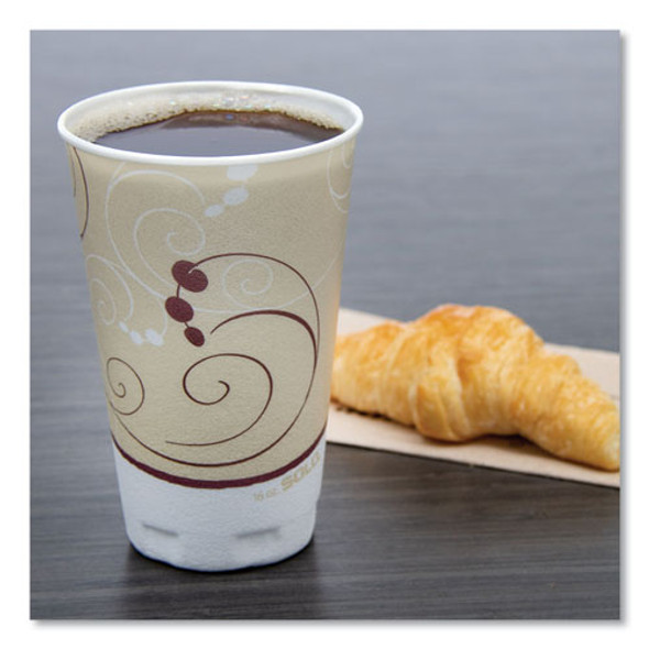 Trophy Plus Dual Temperature Insulated Cups in Symphony Design, 16 oz, Foam, Beige, 50/Pack, 15 Packs/Carton