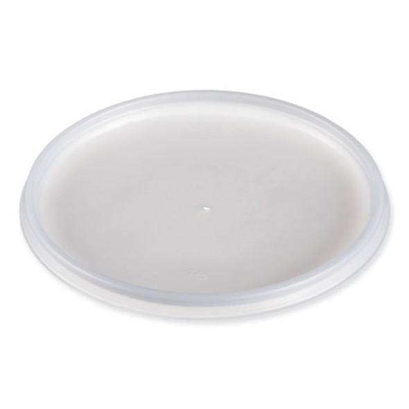 Plastic Lids for Foam Cups, Bowls and Containers, Vented, Fits 12 oz to 60 oz, Translucent, 100/Pack, 10 Packs/Carton