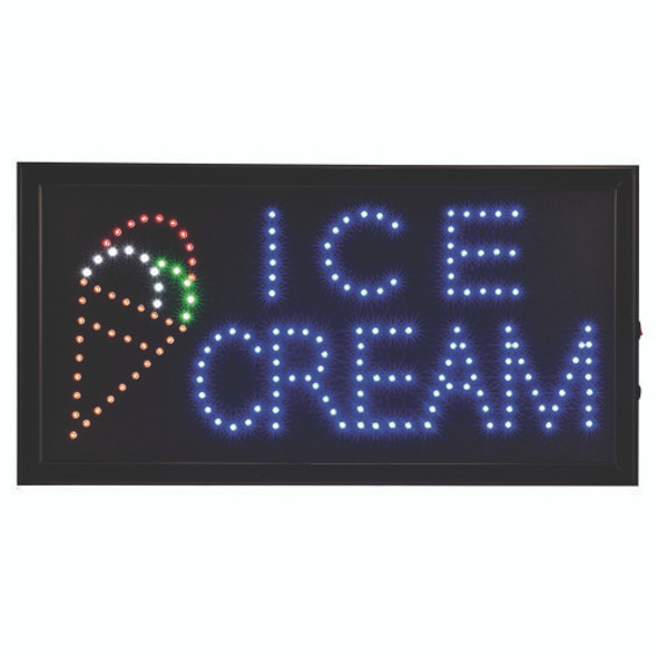 LED Rectangular Ice Cream Sign, 19 x 10, Black Frame, Blue/Green/Orange/Red/White Graphics LED Rectangular Ice Cream Sign, 19 x 10, Black Frame, Blue/Green/Orange/Red/White Graphics