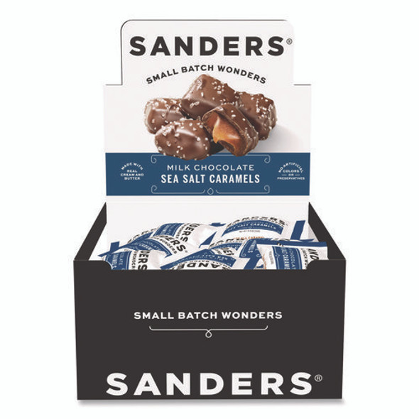 Small Batch Wonders Snack-Size Milk Chocolate Sea Salt Caramels, 0.5 oz Individually Wrapped, 48/Box