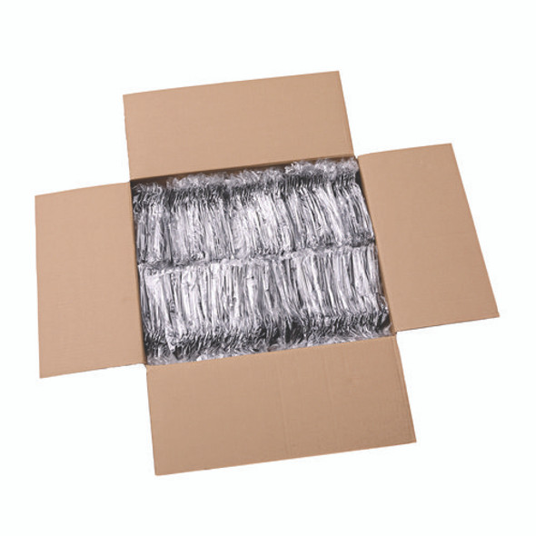 Heavyweight Wrapped Polystyrene Cutlery, Soup Spoon, Plastic, Black, 1,000/Carton