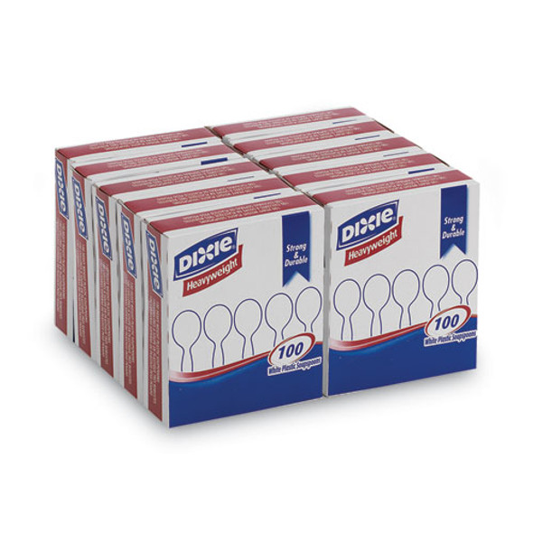 Plastic Cutlery, Heavyweight Soup Spoon, White, 100/Box, 10 Boxes/Carton