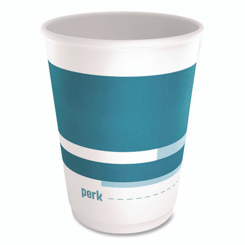 Insulated Paper Hot Cups, 12 oz, White/Blue, 480/Carton