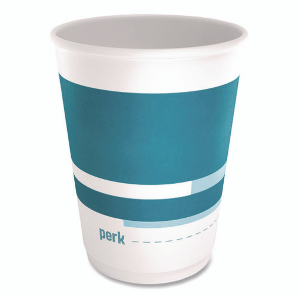 Insulated Paper Hot Cups, 12 oz, White/Blue, 480/Carton