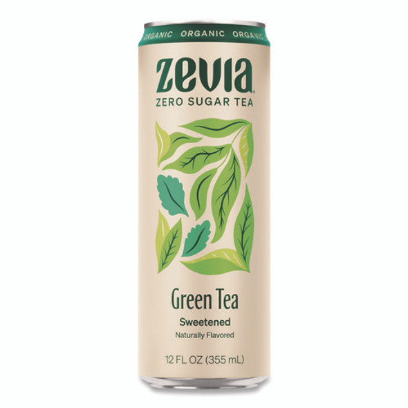Zero Sugar Naturally Sweetened Green Tea, 12 oz Can, 12/Carton