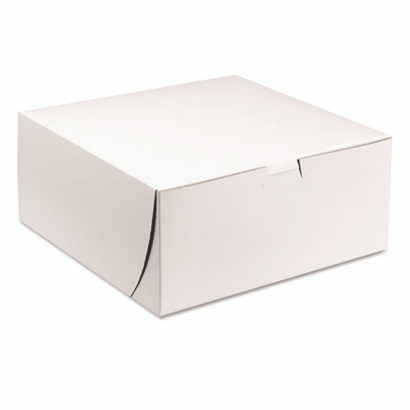 White One-Piece Non-Window Bakery Boxes, 9 x 9 x 4, White, Paper, 200/Carton