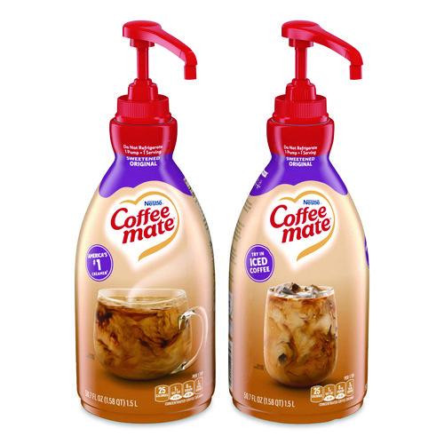 Liquid Coffee Creamer, Sweetened Original, 1.5 L Pump Bottle, 2/Carton