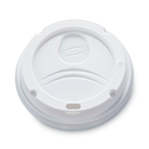 Dome Lid, Fits 10 oz to 16 oz PerfecTouch Hot Cups/12 oz to 20 oz WiseSize Hot Cups, Plastic, White, 500/Carton