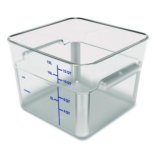 Squares Polycarbonate Food Storage Container, 12 qt, 11.13 x 11.13 x 8.25, Clear, Plastic