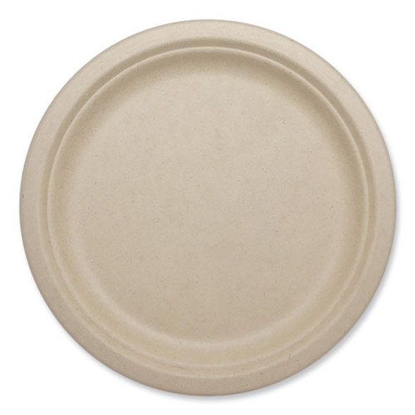 Fiber Plates, Paper, 10.1" dia, Natural, 800/Carton