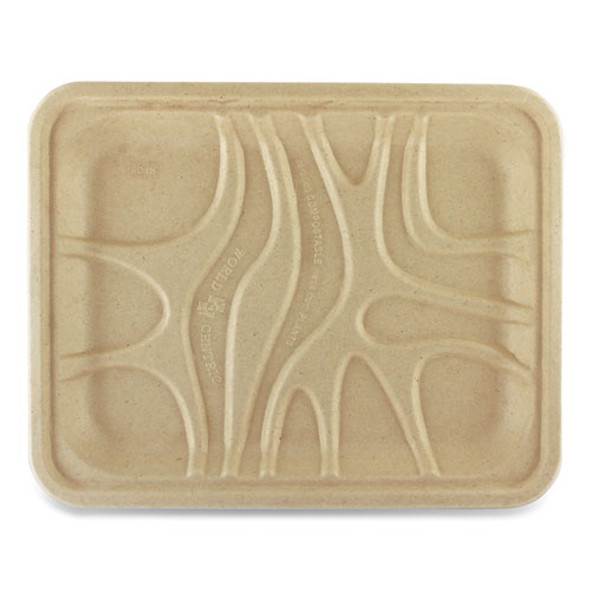 Fiber Trays, PLA Lined, PFAS Free, 9.1 x 7.1 x 0.7, Natural, Paper, 500/Carton