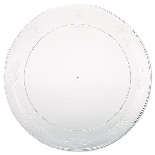 Designerware Plastic Plates, 9" dia, Clear, 10/Pack, 18 Packs/Carton