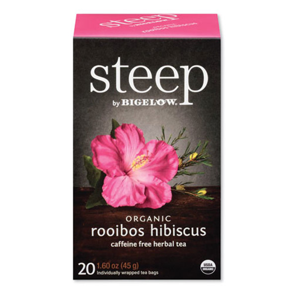 Steep Tea, Rooibos Hibiscus Herbal Tea, 0.08 oz Tea Bag, 20/Box