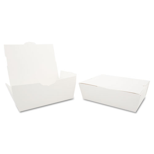 ChampPak Carryout Boxes, #3, 7.75 x 5.5 x 2.5, White, Paper, 200/Carton
