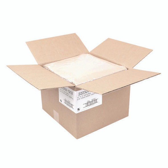 Grease-Resistant Food Wrap, 12 x 12, Natural, 5,000/Carton