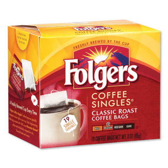 Coffee Singles, Classic Roast, 0.16 oz Single-Serve Bag, 19/Pack