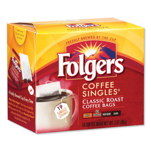 Coffee Singles, Classic Roast, 0.16 oz Single-Serve Bag, 19/Pack