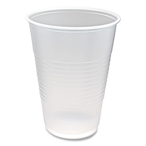 RK Ribbed Cold Drink Cups, 10 oz, Plastic, Clear, 100/Sleeve, 25 Sleeves/Carton