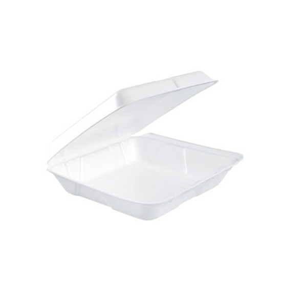 Foam Hinged Lid Containers, 7.5 x 8 x 2.2, White, 200/Carton