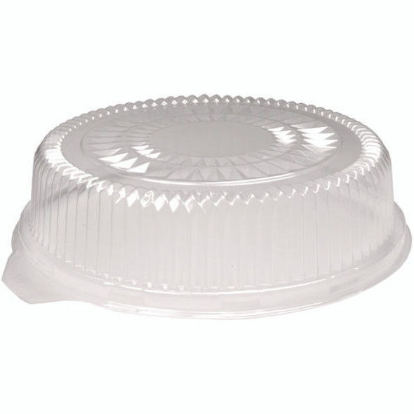 Plastic Dome Lids, Embossed, Fits 4012/4013, 12" Diameter, Clear, 25/Carton
