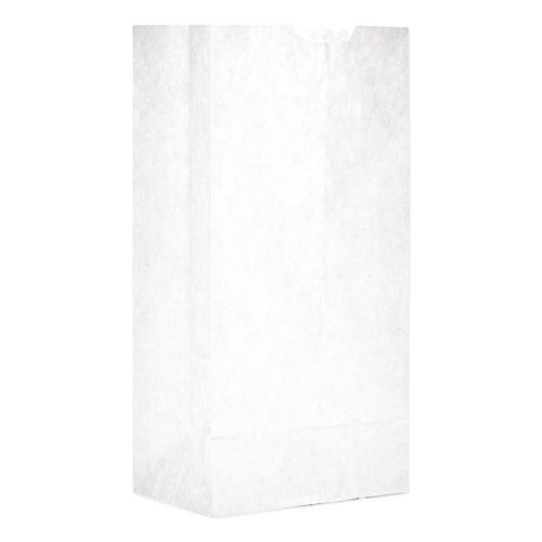 Grocery Paper Bags, #4 Size, 5" x 3.13" x 9.88", White, 500/Bundle