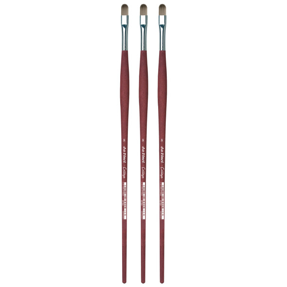 COLLEGE Student Brush, Synthetic, Acrylic & Oil, Filbert, Series 8750, Size 8, Pack of 3