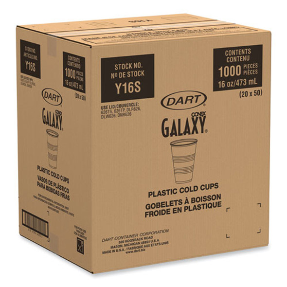 Galaxy Translucent Cups, Squat, 16 oz to 18 oz, Plastic, 1,000/Carton