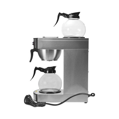 Two-Burner Institutional Coffeemaker, 10/12 Cup, 8.75 x 14.75 x 15.25, Stainless Steel