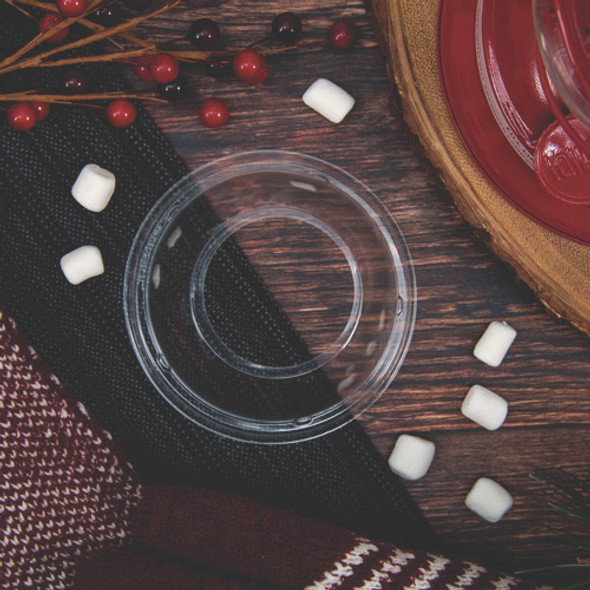 Open-Top Dome Lid, With 1.9" dia Hole, Fits 16 oz to 24 oz Cold Cups, Plastic, Clear, 1,000/Carton