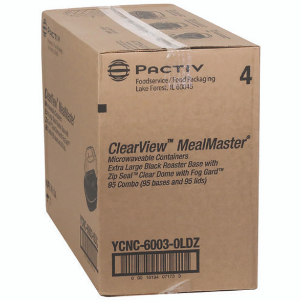 ClearView MealMaster Chicken Roaster, 10.75 x 8.5 x 4.25, Black/Clear, Plastic, 95/Carton