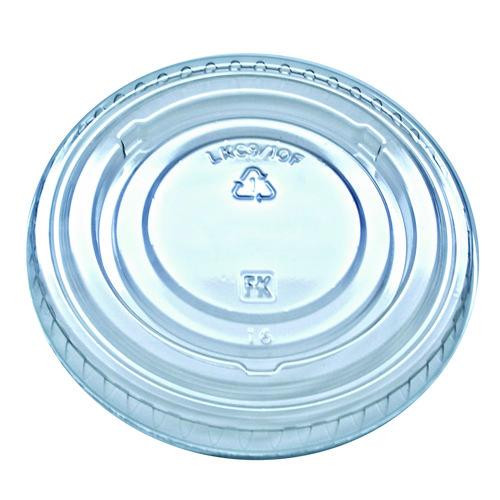 Kal-Clear/Nexclear Drink Cup Lids, Flat Lid with No Slot, Fits 9 oz to 10 oz Cold Cups, Plastic, Clear, 2,500/Carton