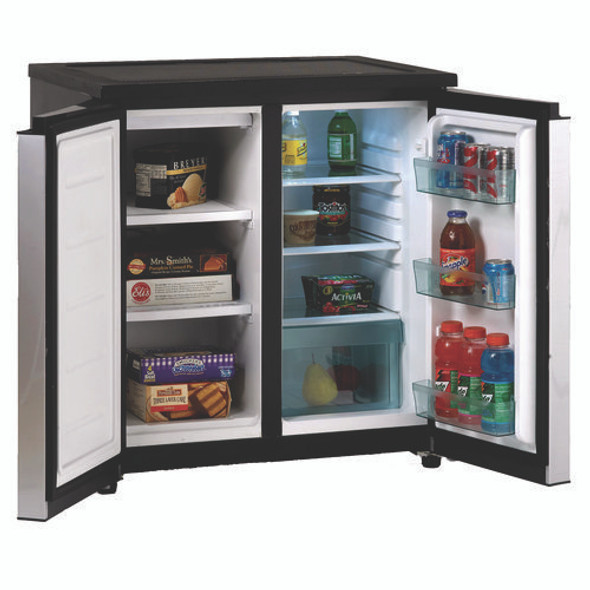 5.5 CF Side by Side Refrigerator/Freezer, Black/Platinum