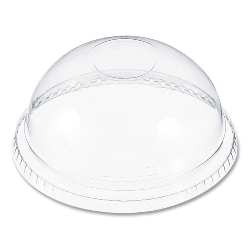 Plastic Dome Lid, No-Hole, Fits 9 oz to 22 oz Hot Cups, Clear, 100/Sleeve, 10 Sleeves/Carton