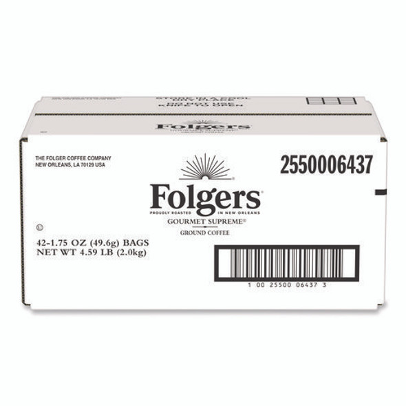 Gourmet Supreme Ground Coffee, Fraction Pack, 1.75 oz, 42/Carton