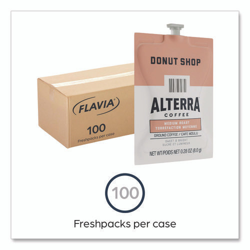 Alterra Donut Shop Coffee Freshpack, 100/Carton