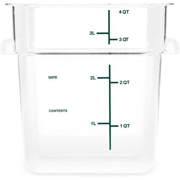 Squares Polycarbonate Food Storage Container, 4 qt, 7.13 x 7.13 x 7.29, Clear, Plastic Squares Polycarbonate Food Storage Container, 4 qt, 7.13 x 7.13 x 7.29, Clear, Plastic