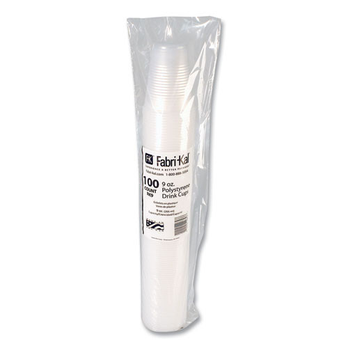 RK Ribbed Cold Drink Cups, 9 oz, Plastic, Clear, 100/Sleeve, 25 Sleeves/Carton