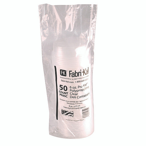 Microwavable Deli Containers, 6 oz, 4.6" Diameter x 1.3" h, Clear, Plastic, 500/Carton