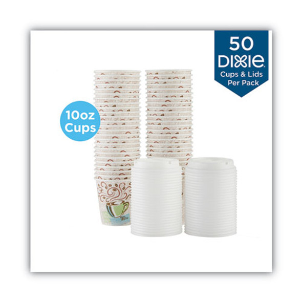 PerfecTouch Paper Hot Cups and  Lids Combo, 10 oz, Multicolor, 50 Cups/Lids/Pack PerfecTouch Paper Hot Cups and  Lids Combo, 10 oz, Multicolor, 50 Cups/Lids/Pack