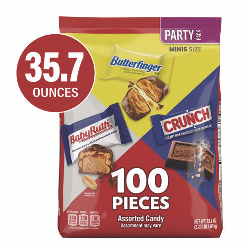 Assorted Party Candy Pack Mini, Chocolate, 35.7 oz Bag, 100 Pieces