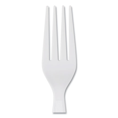 Plastic Cutlery, Heavyweight Fork, White, 1,000/Carton