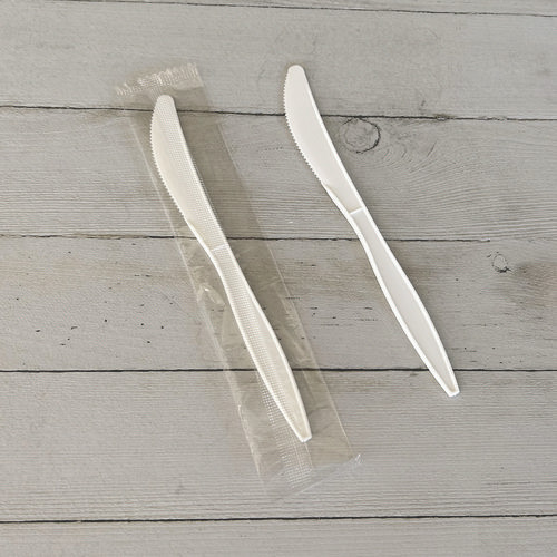 Mediumweight Wrapped Polypropylene Cutlery, Knife, 5.86", Plastic, White, 1,000/Carton