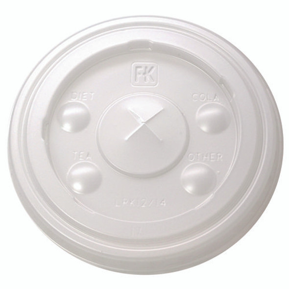 Kal-Clear/Nexclear Drink Cup Lids, Flat, X-Style Straw Slot, Fits 12 oz to 14 oz Cold Cups, Plastic, Translucent, 1,000/CT